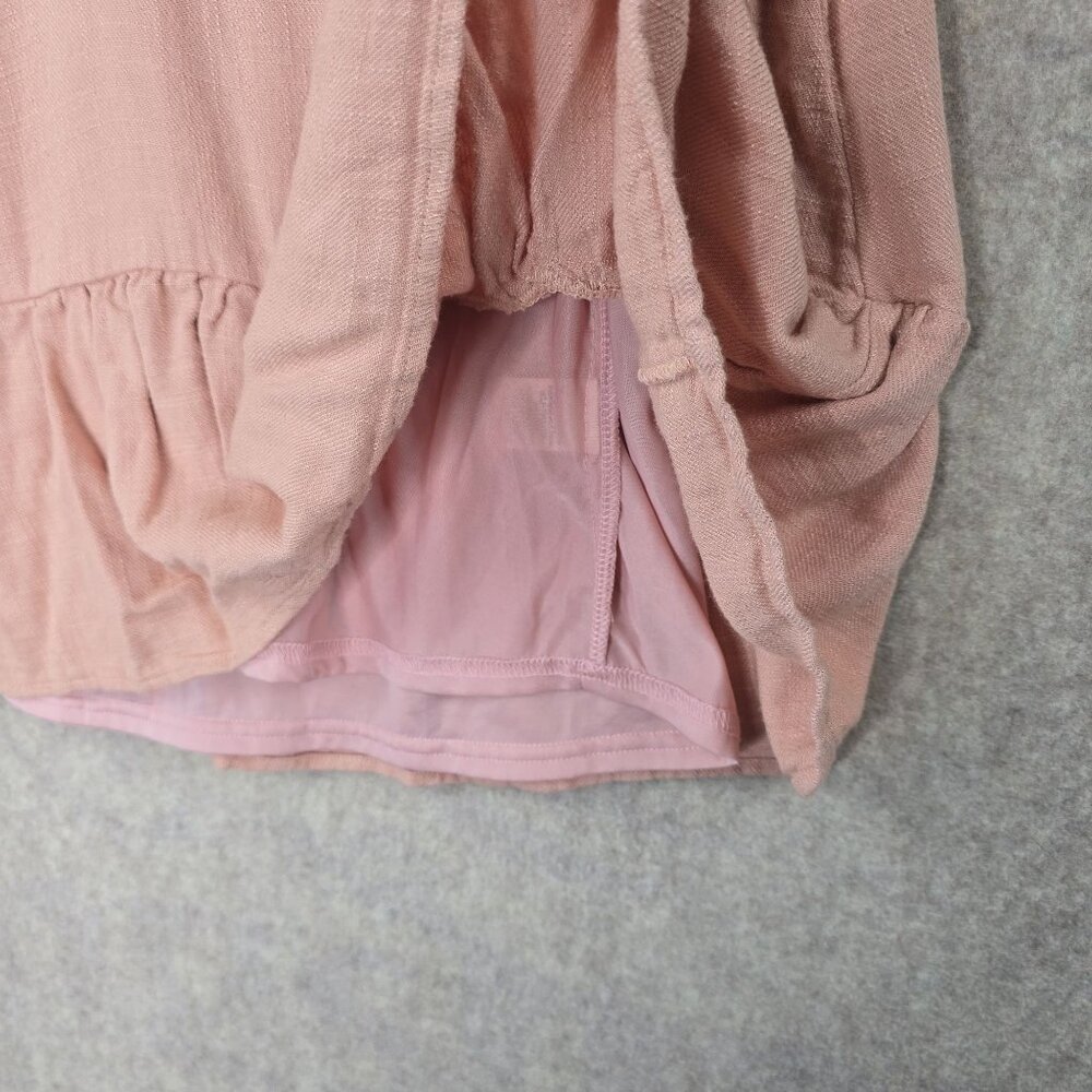 New In Womens Ruffled Hemline Dress S Pink Rayon & Polyester Blend - Picture 3 of 8